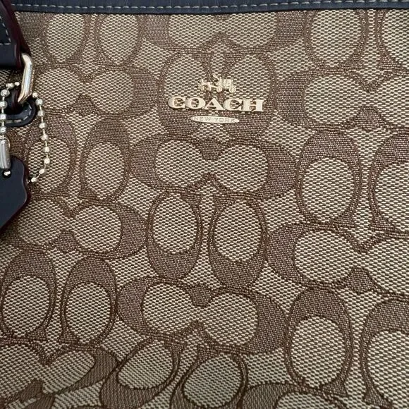 Coach Signature Beige and Dark Brown Shoulder Bag - Picture 2 of 8